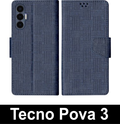 SScase Flip Cover for Tecno Pova 3(Blue, Shock Proof, Pack of: 1)