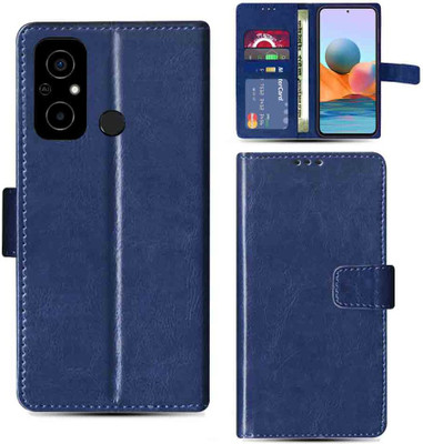 Kalua Mall Flip Cover for Poco C55 flip cover | Poco 22127PC95I flip cover | Blue(Blue, Magnetic Case, Pack of: 1)