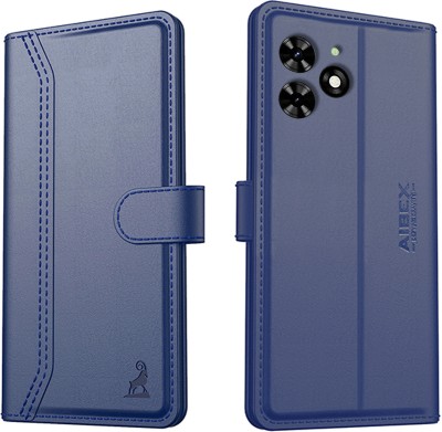 AIBEX Flip Cover for Tecno Spark Go 4G (2024)|Vegan PU Leather |Foldable Stand & Pocket |Magnetic Closure(Blue, Cases with Holder, Pack of: 1)