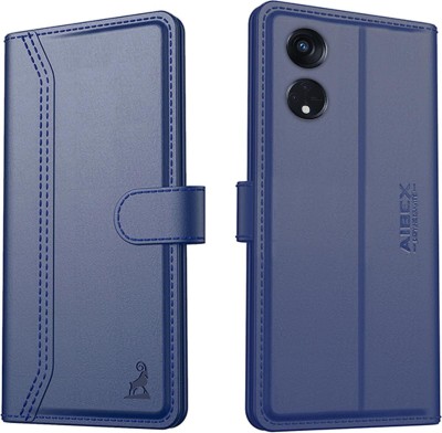 AIBEX Flip Cover for Oppo Reno 8T 5G|Vegan PU Leather |Foldable Stand & Pocket |Magnetic Closure(Blue, Cases with Holder, Pack of: 1)