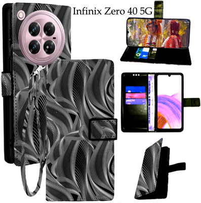 Mxkart Flip Cover for Infinix Zero 40 5G(Black, Pack of: 1)