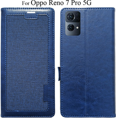 MYSHANZ Flip Cover for Oppo Reno 7 pro 5G(Blue, Magnetic Case)