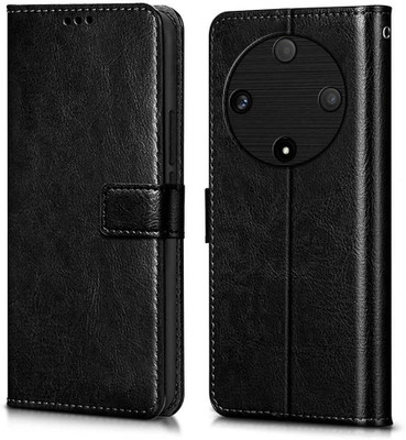 WOW Imagine Flip Cover for Honor X9B 5G Card Pockets Wallet & Stand(Black, Magnetic Case, Pack of: 1)