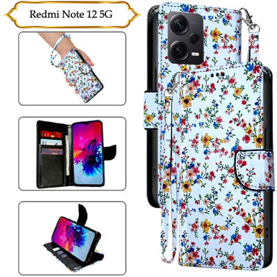 Asmart Flip Cover for Redmi Note 12 Pro 5G(White, Pack of: 1)