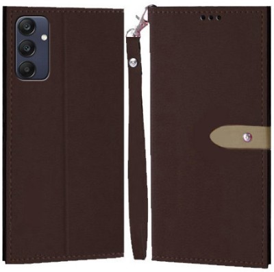 YAYAVAR Flip Cover for Samsung Galaxy A25 5G(Brown, Grip Case, Pack of: 1)