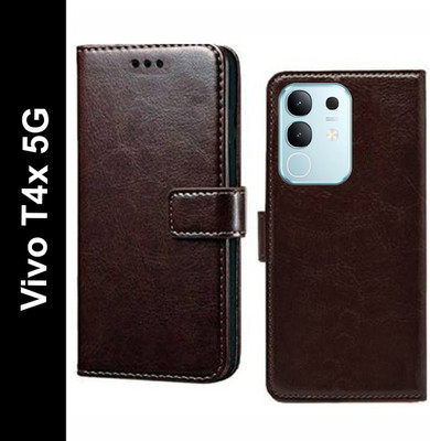 Mashgul Flip Cover for vivo T4x 5G, Vivo Y31 Pro 5G(Brown, Shock Proof, Pack of: 1)