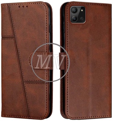 MV Premium Flip Cover Flip Cover for Infinix Hot 11 2022(Brown, Cases with Holder, Pack of: 1)