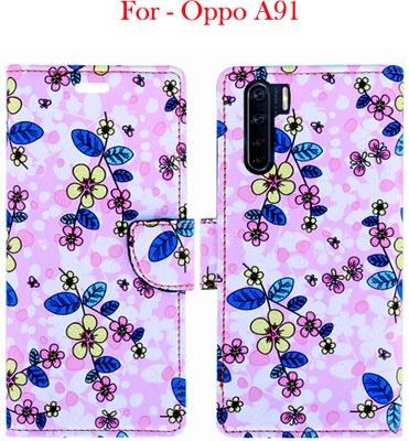 Toklot Flip Cover for Oppo A91(Pink, Pack of: 1)