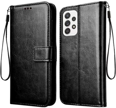 COVERHEAD Flip Cover for Samsung Galaxy A52s 5G leather flip (Black, Shock Proof, Pack of: 1)(Black, Cases with Holder)