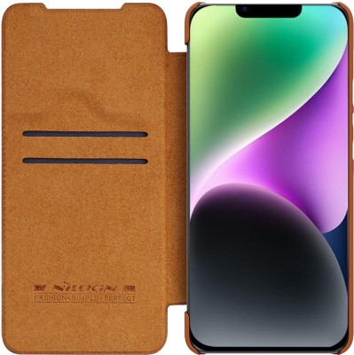 Nillkin Flip Cover for Apple iPhone 14 / iPhone 13, Qin Pro leather Case(Brown, Pack of: 1)