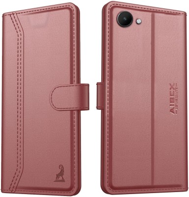 AIBEX Flip Cover for Realme C30 / Realme C30s|Vegan PU Leather |Foldable Stand & Pocket(Brown, Cases with Holder, Pack of: 1)