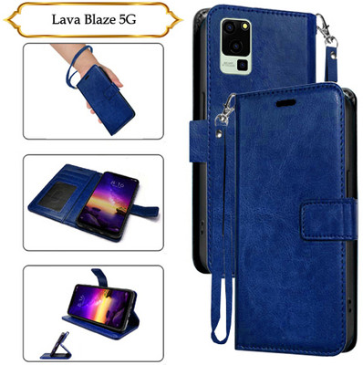 Cutemart Flip Cover for Lava Blaze 5G(Blue, Pack of: 1)