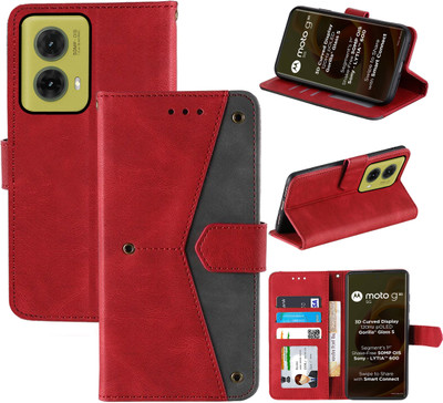 Autofocus Flip Cover for Motorola Moto G85 5G(Red, Camera Bump Protector, Pack of: 1)