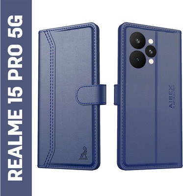 AIBEX Flip Cover for Realme 15 5G / Realme 15 Pro 5G | Premium Leather Finish | Magnetic Closure(Blue, Magnetic Case, Pack of: 1)
