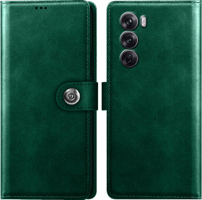 Roxel Flip Cover for Oppo Reno 12 Pro 5G(Green, Dual Protection, Pack of: 1)