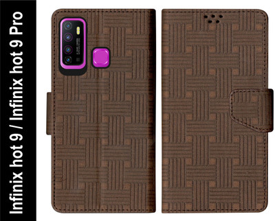 SBMS Flip Cover for Infinix hot 9 / Infinix hot 9 Pro Back Cover Case(Brown, Shock Proof, Pack of: 1)