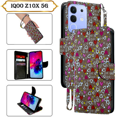 Cutemart Flip Cover for iQOO Z10x 5G(Brown, Pack of: 1)