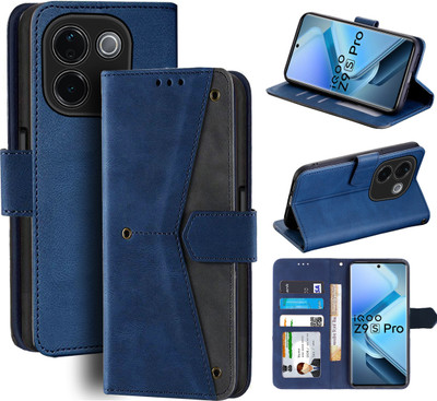 Unistuff Flip Cover for iQOO Z9s Pro 5G(Blue, Camera Bump Protector, Pack of: 1)