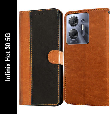 Casotec Flip Cover for Infinix Hot 30 5G(Black, Pack of: 1)