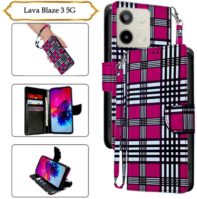 SALGO Flip Cover for Lava Blaze 3 5G(Pink, Pack of: 1)