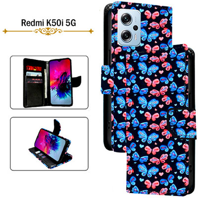 Cutemart Flip Cover for Redmi K50i 5G(Black, Pack of: 1)