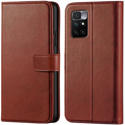 Casesily Flip Cover for Xiaomi Redmi Note 10 Prime Leather Wallet Case(Brown, Cases with Holder, Pack of: 1)