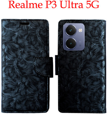 Mxkart Flip Cover for Realme P3 Ultra 5G(Black, Pack of: 1)