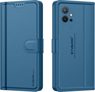 KIVANO LUXE Flip Cover for Vivo T1 5G / Vivo Y75 5G / iQOO Z6 5G(Blue, Card Holder, Pack of: 1)