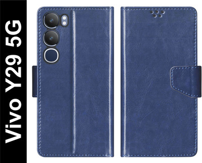 SBMS Flip Cover for Vivo Y29 5G Back Cover Case with Magnatic Closure(Blue, Shock Proof, Pack of: 1)