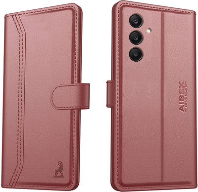 AIBEX Flip Cover for Samsung Galaxy F15 5G / Samsung Galaxy M15 5G|Premium Leather Finish | Magnetic Closure(Brown, Magnetic Case, Pack of: 1)