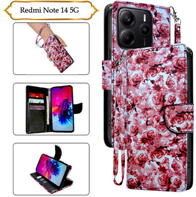 Cutemart Flip Cover for Redmi Note 14 5G(Red, Pack of: 1)