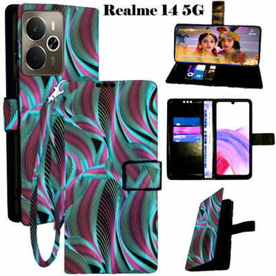 Mxkart Flip Cover for Realme 14 5G(Blue, Pack of: 1)
