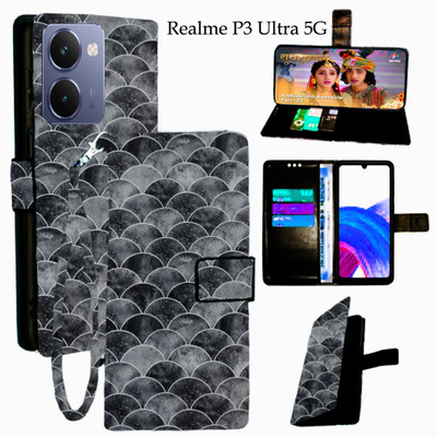 Mxkart Flip Cover for Realme P3 Ultra 5G(Black, Pack of: 1)