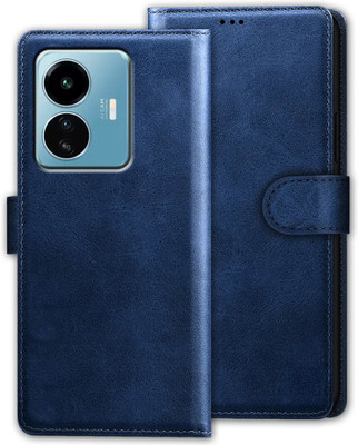 Xester Flip Cover for IQOO Z6 LITE 5G |Vegan PU Leather |Foldable Stand & Pocket |Magnetic Closure(Blue, Dual Protection, Pack of: 1)