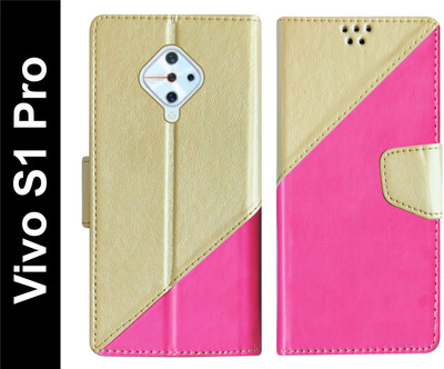 SBMS Flip Cover for Vivo S1 Pro(Pink, Shock Proof, Pack of: 1)