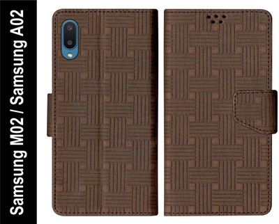 SBMS Flip Cover for Samsung Galaxy M02 / Samsung A02 Back Cover Case(Brown, Shock Proof, Pack of: 1)