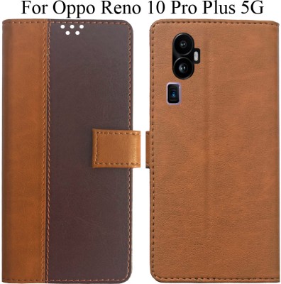 MAXSHAD Flip Cover for Oppo Reno 10 pro plus 5G(Brown, Magnetic Case)