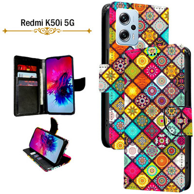 Asmart Flip Cover for Redmi K50i 5G(Orange, Pack of: 1)