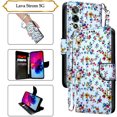 Cutemart Flip Cover for Lava Strom 5G(White, Pack of: 1)