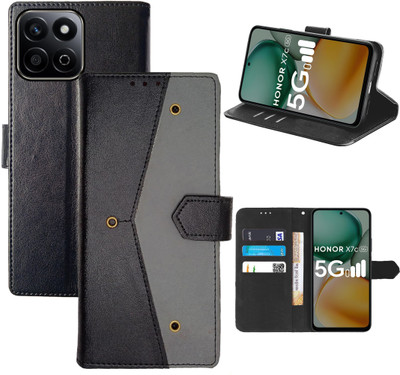 Aaghosh Flip Cover for Honor X7c 5G(Black, Shock Proof, Pack of: 1)