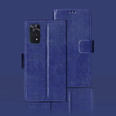 Kalua Mall Flip Cover for Poco M4 Pro(Blue, Pack of: 1)