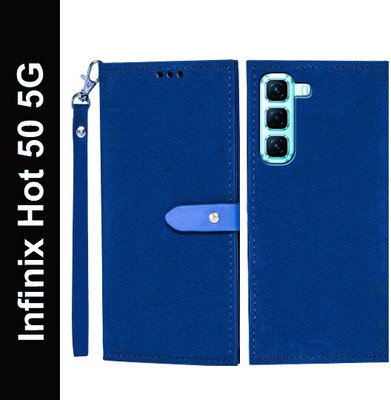 Turncoat Flip Cover for Infinix Hot 50 5G(Blue, Grip Case, Pack of: 1)
