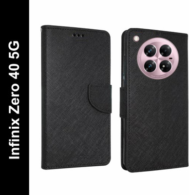 Krumholz Flip Cover for Infinix Zero 40 5G(Black, Dual Protection, Pack of: 1)
