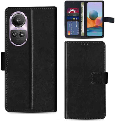 Kalua Mall Flip Cover for Oppo Reno 10 Pro 5G pouch cover | Oppo CPH2525 pouch cover | Black(Black, Magnetic Case, Pack of: 1)