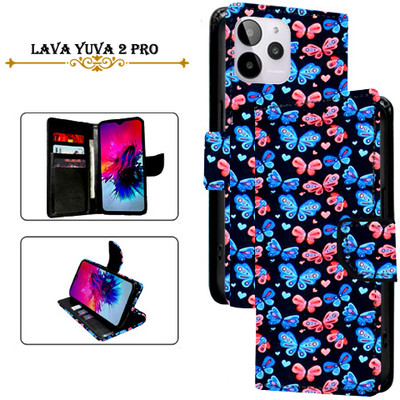 Cutemart Flip Cover for Lava Yuva 2 Pro(Black, Pack of: 1)