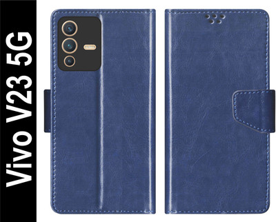 SBMS Flip Cover for Vivo V23 5G(Blue, Shock Proof, Pack of: 1)