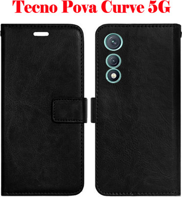 Realgo Flip Cover for Tecno Pova Curve 5G(Black, Pack of: 1)