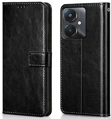 STC Flip Cover for Redmi 13C 5G(Black, Magnetic Case, Pack of: 1)