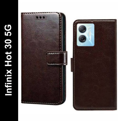 Turncoat Flip Cover for Infinix Hot 30 5G(Brown, Grip Case, Pack of: 1)
