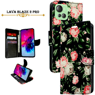 Cutemart Flip Cover for Lava Blaze 2 Pro(Black, Pack of: 1)